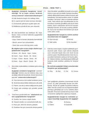 5.SINIF TÜRKÇE YAPRAK TEST
