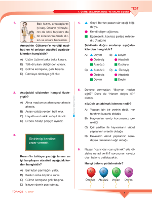 4.Sınıf Tüm Dersler Yaprak Test